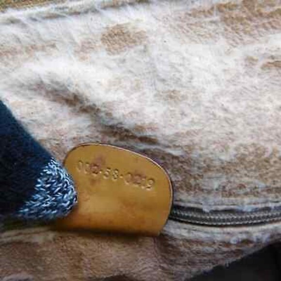 Vintage GUCCI Tan Monogram Canvas Leather Trim Spell-Out Logo Satchel - Picture 12 of 12